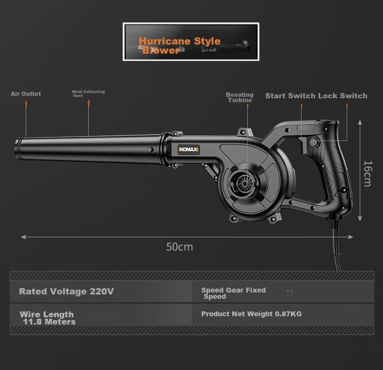 KOMAX Blower with Adjustable Speed, High Power, Dust Removal, Small Fan, Computerized Dust Cleaning Blower Gun, 220v Industrial Vacuum Cleaner 28