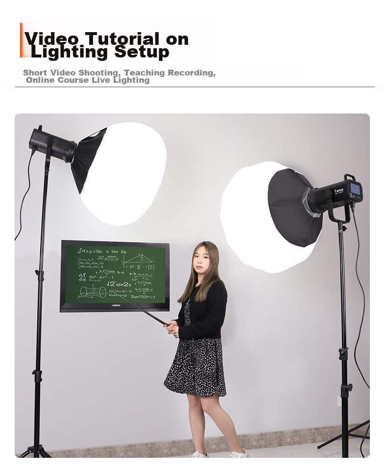 Hakutatz LG-300W Deep Softbox Kit, Live Streaming Fill Light, Professional Photography Lighting, Soft Sunlight Lamp, Continuous Light, Children's Portrait Photography, Video Portrait, Streamer Clothing Light Box Equipment 16