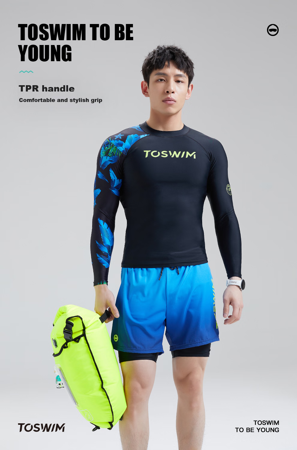 TOSWIM12L Swimming Float with Safety Airbags, Outdoor Inflatable Ball Marker, Life-Saving Device for Summer Swimming, Cicada Chirping 5