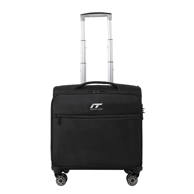 INTERNATIONAL TRAVELLER British IT Suitcase, High-End Business Spinner Luggage, Carry-On Airplane Case, 18 Inches, 2201 Black