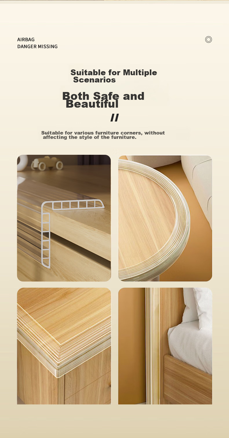 BEIDELI Transparent Hollow Anti-Collision Strip, Anti-Bump Sticker, Cushioning Soft Edge Strip, Invisible Transparent, Eco-Friendly Non-Toxic, 2 Meters 7