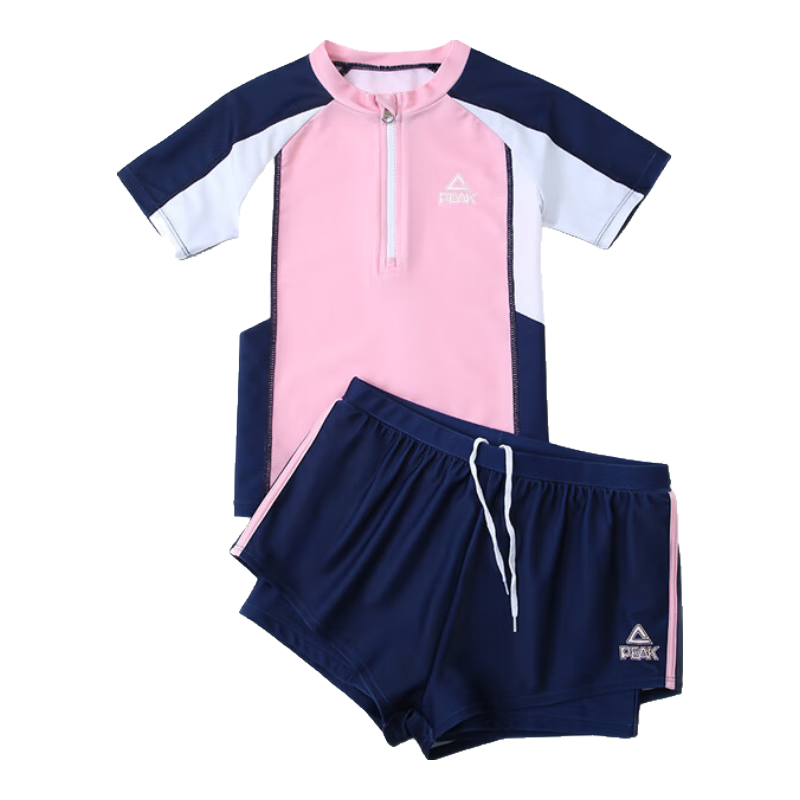 PEAK Children's Swimsuit Set for Girls, Two-Piece Swimsuit for Small, Medium And Large Kids, Pink, Size 140