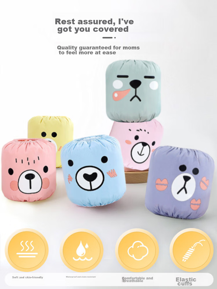 9I9 Baby Arm Sleeves, Waterproof And Stain-Resistant, Pure Cotton, Infant And Toddler Arm Covers, Kindergarten Splash-Proof Clothing, 3 Pairs, A2360-3 Years Old 5