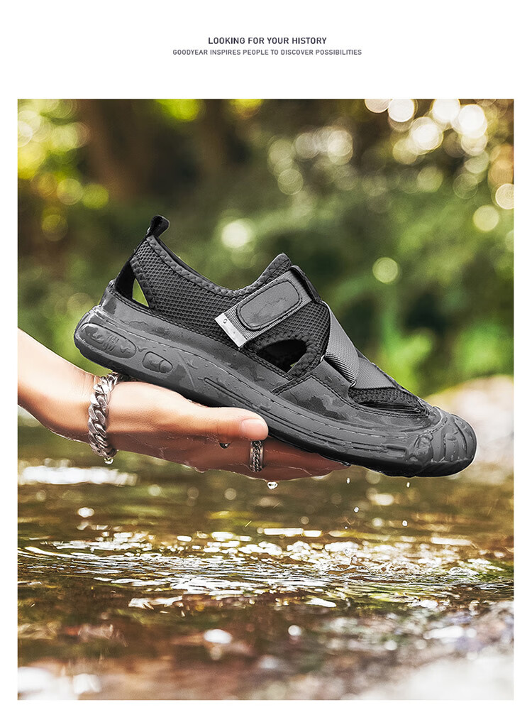 Bull Family Men's Summer Closed-Toe Sandals Soft Leather Soft Sole Outdoor Water-Resistant Casual Trendy Men's Clogs 27