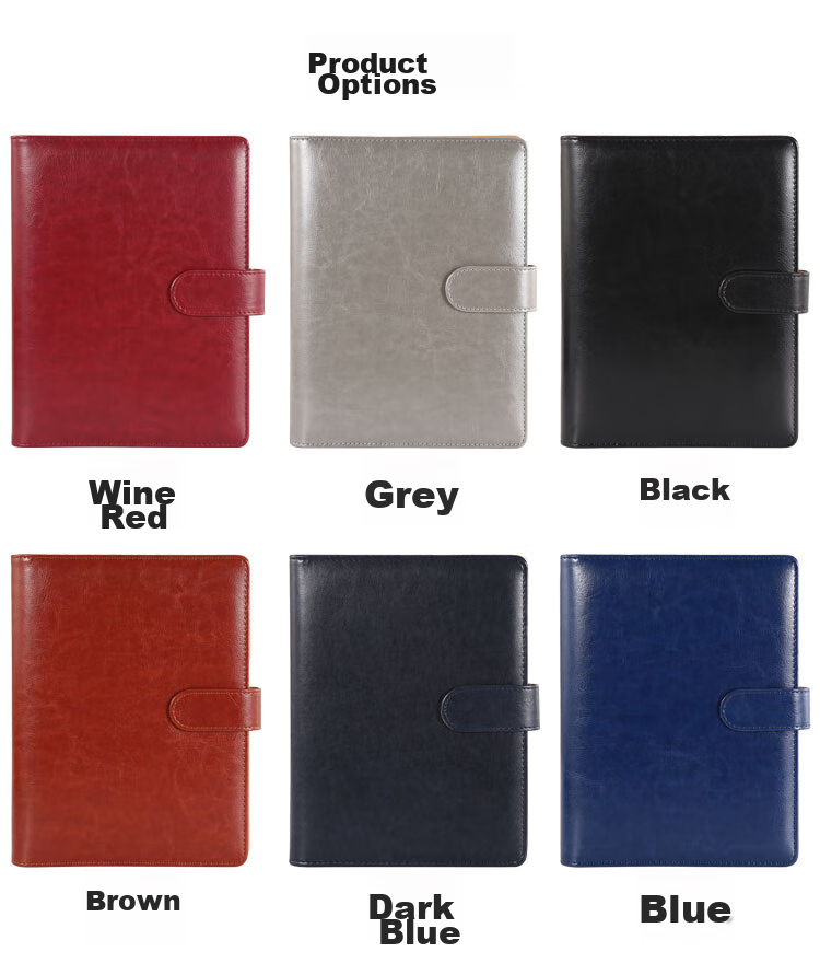 TENGXIONG Notebook A5 Detachable Ring-Bound Leather Cover B5 Loose-Leaf Notebook, Thickened Buckle Journal, Diary, Simple Office Meeting Business Record Book, Stationery Customization with Logo 5