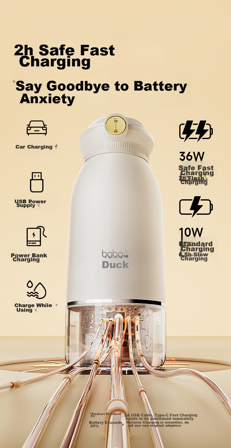 Boboduck Constant Temperature Kettle for Babies, Portable Milk Heating Cup, Thermos for Outings And Formula Preparation BD6270 11