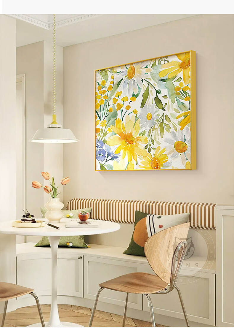 Long Time No See Nordic Cream Style Entryway Decorative Painting Abstract Floral Corridor Living Room Square Bedroom Wall Art 4