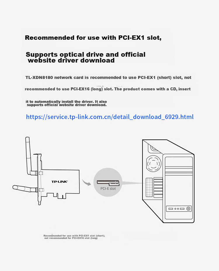 TP-LINK WiFi 6 Wireless Network Card, AX3000 Gigabit Dual-Band 5G Wireless Network WiFi Receiver, Desktop Computer Built-In PCI-E Wireless Network Card, TL-XDN8180 9