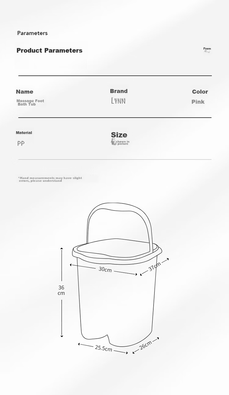 LYNN Foot Soaking Bucket, Enlarged And Thickened Foot Bath Basin, Deep Foot Soaking Bucket, Foot Therapy Bucket, Water Bucket, Foot Washing Basin with Handle 10