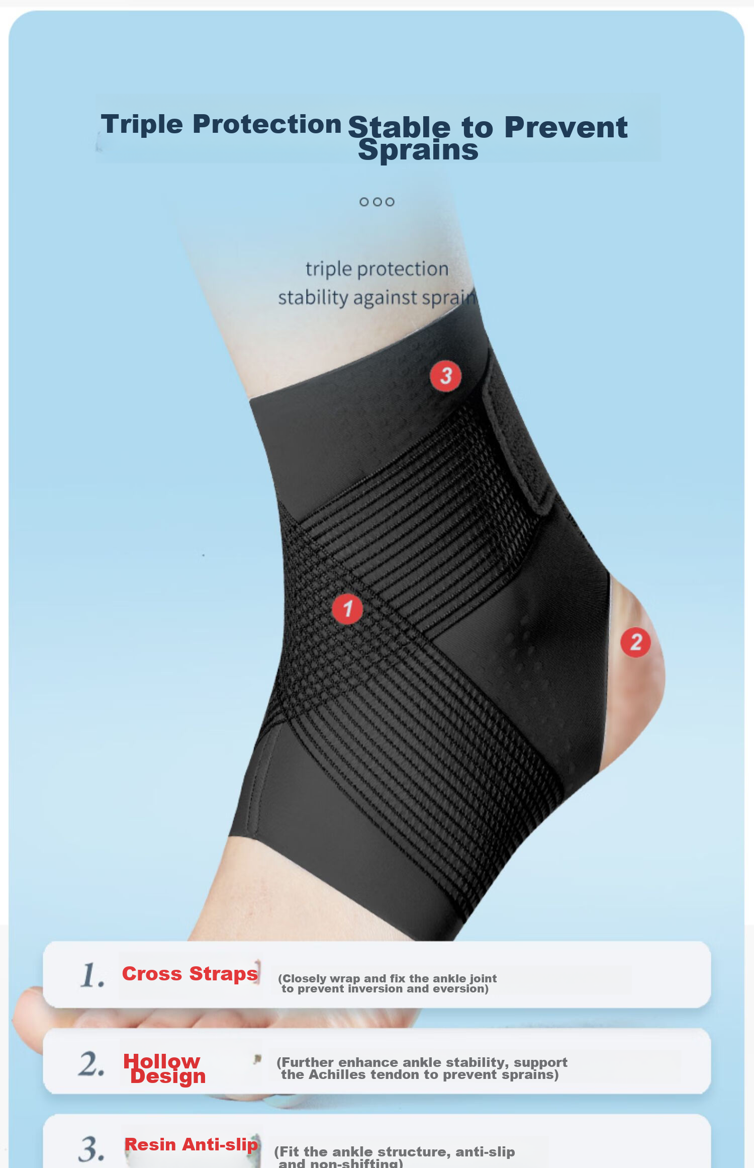 NAILEKESI N Sports Ankle Brace, Prevents Sprains And Injuries, Professional Fixation Support for Ankle And Wrist, Size L 3