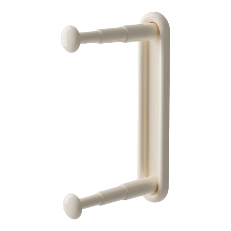 Baicaoyuan Balcony Clothes Rack Storage Organizer Wall-Mounted Hanger Rod No-Drill Household Drying Rack Storage Shelf Cream White