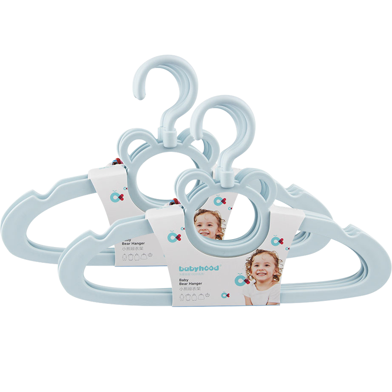 Babyhood Children's Hangers, Infant Small Clothes Hangers, Baby Drying Rack, Thickened Windproof 360-Degree Rotating, Pack of 10