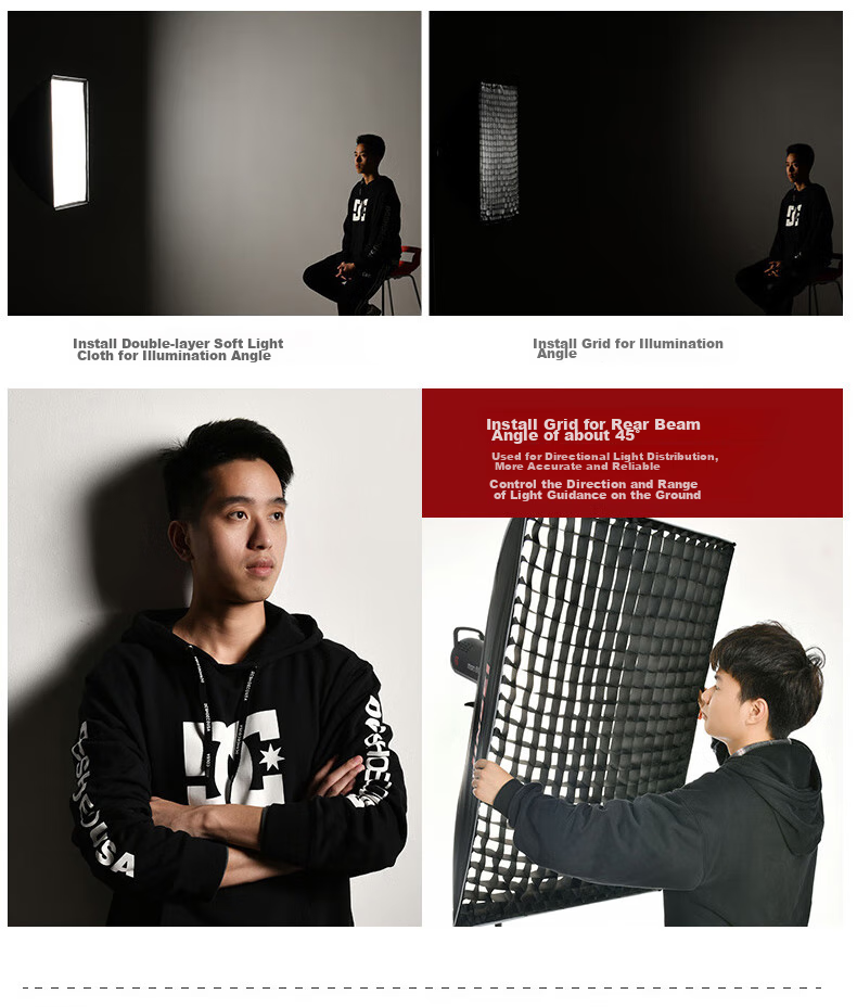 JINBEI KE Series Quick-Install Rectangular Softbox with Grid, Portable Easy-To Studio Equipment, Light Modding Accessory, KE-70*100 [Single Grid] 5