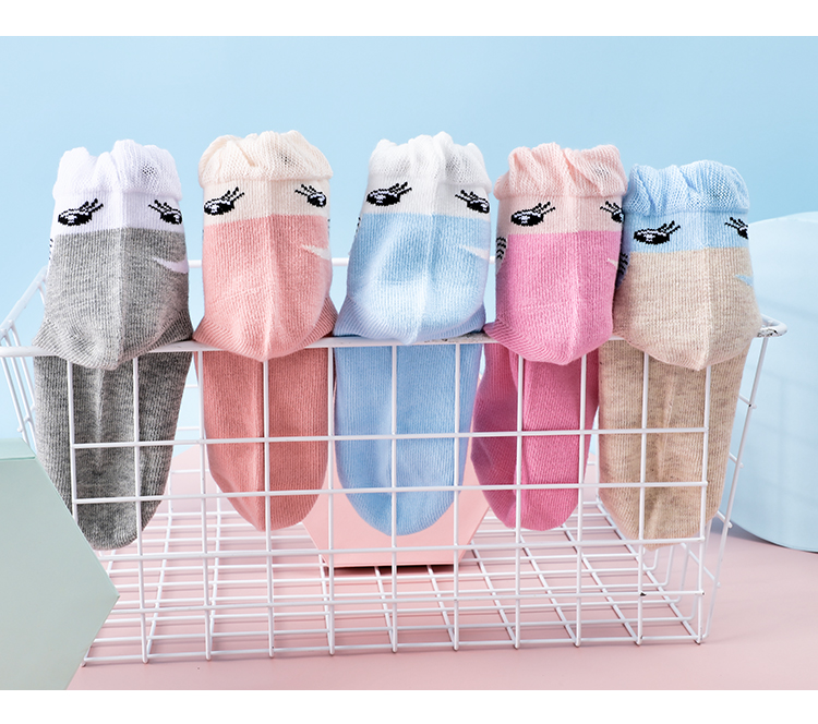 LangSha Children's Socks Girls Four Seasons Thin Mid-Calf Cotton Socks High Elastic Comfortable Breathable Lace Short Socks for Older Kids and Teens 17