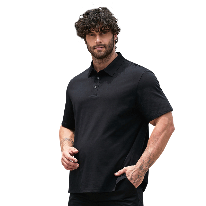 Dibinze Large Size Polo Shirt for Men, Plus Size Loose Fit Cool Business Casual Collared T-Shirt, Navy Blue, 5XL