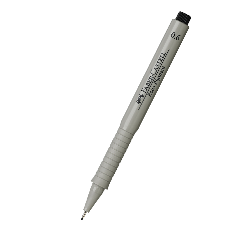 Faber-Castell Needle Tip Pen, Comic Pen, 0.6mm Black, Pack of 4, 166699