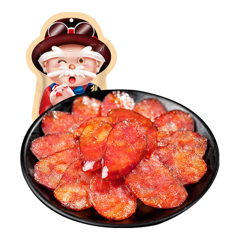 杨大爷 烟熏川味腊肠四川特产微麻辣香肠500g 需烹饪食用