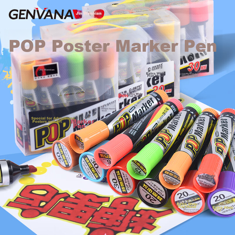 Маркер Genvana G-0930, 20 мм, красный, водостойкий, быстросохнущий, для POP-плакатов