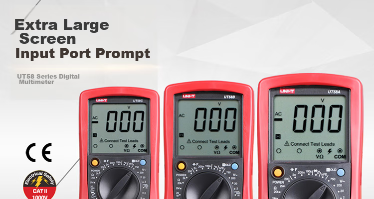 UNI-T UT58A Large Digital Multimeter, Universal Meter for Home Use, Electrician's Meter, Multi-Function Meter 1