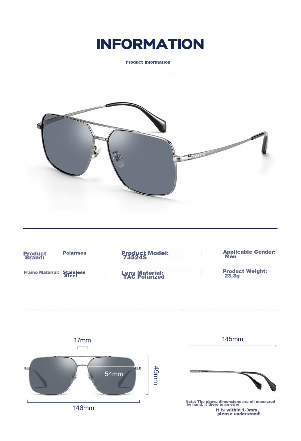 PARIM Sunglasses for Men, High-Definition Polarized Square Large Frame Sunglasses, Specialized for Driving, UV Protection Eyewear 13