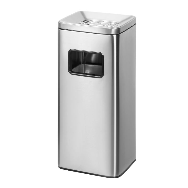 Lingxiang Stainless Steel Ashtray, Hotel Lobby Trash Can, Standing Garbage Bin with Inner Bucket, Shopping Mall Trash Can Box, Elevator Trash Can, Ash Suction Bin, Cigarette Smoke Extinguishing Column, Single Bin, Rectangular Shape