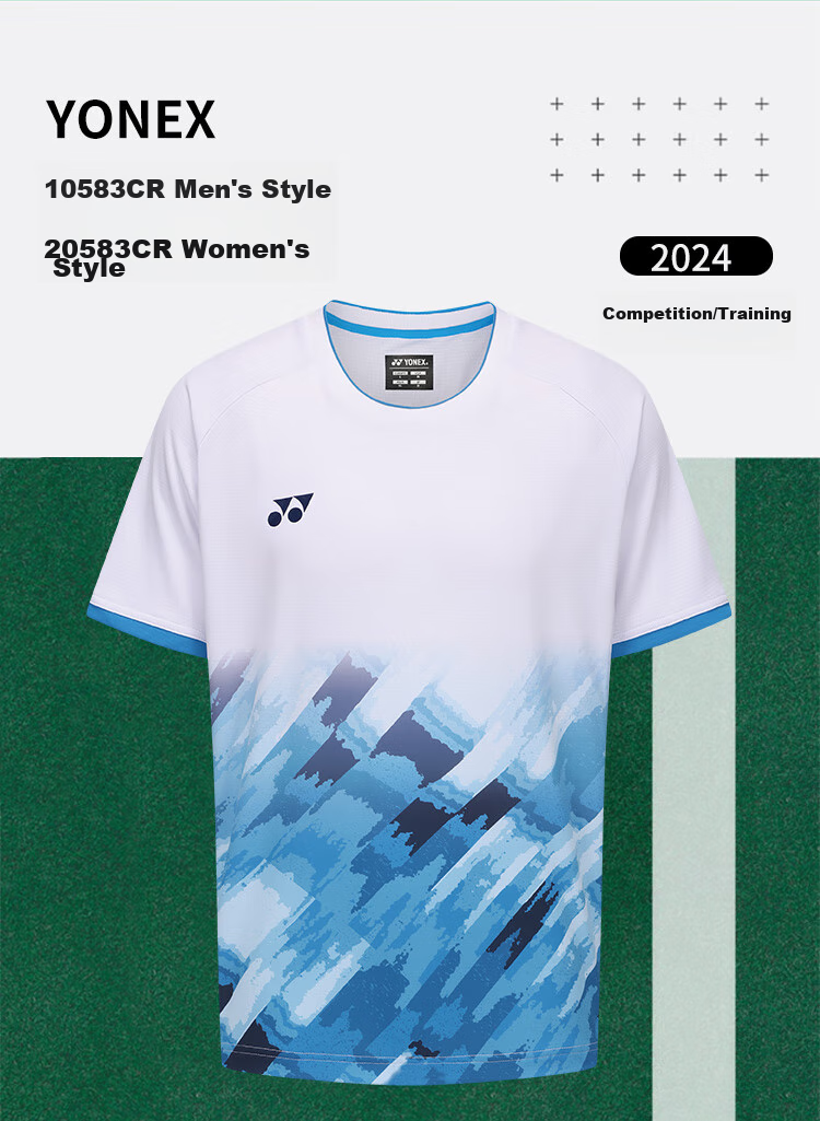 YONEX Badminton Jersey National Team Fan Version Competition Training Sports T-Shirt Women 20785CR White O 2