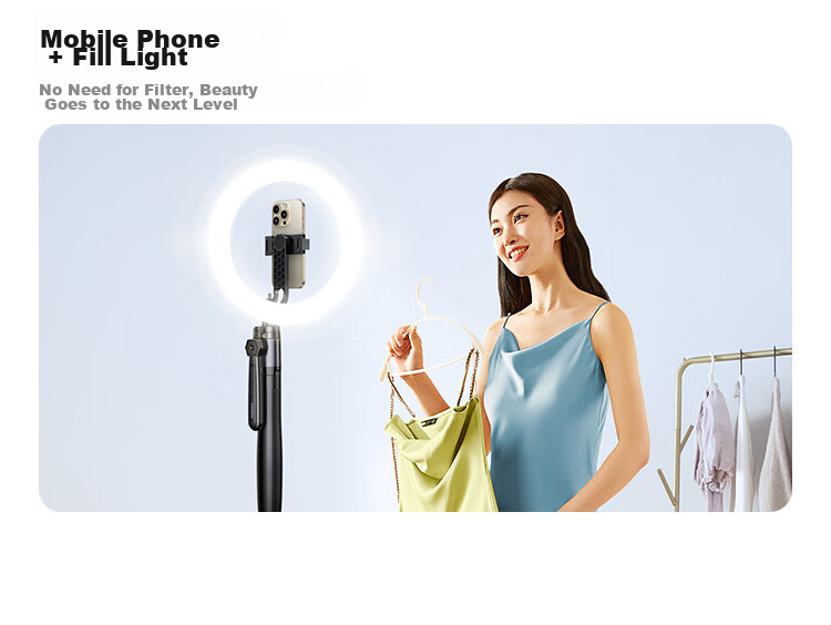 UGREEN Selfie Stick Tripod, Handheld Phone Stand, 1.85 Meters Floor-Standing Bracket, Handheld Anti-Shake Selfie Gimbal, 360° Rotation, Multifunctional Portable Aluminum Alloy, Suitable for Apple 18 Xiaomi 20