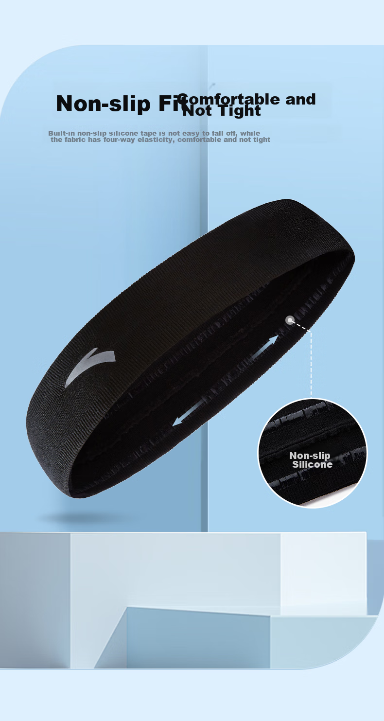ANTA Sports Headband for Men And Women, Sweat-Absorbing Headband, Sweat-Stopping Band, Running Sweat-Guiding Band, Basketball Sweat-Proof Headband, Hair-Tying Headband, Headband 4