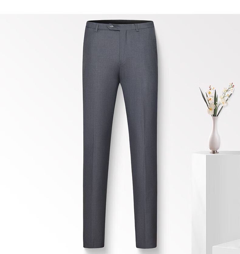 FIRS Men's High-Waist Wrinkle-Free Business Dress Pants Casual Straight-Leg Trousers for Work and Formal Wear 10