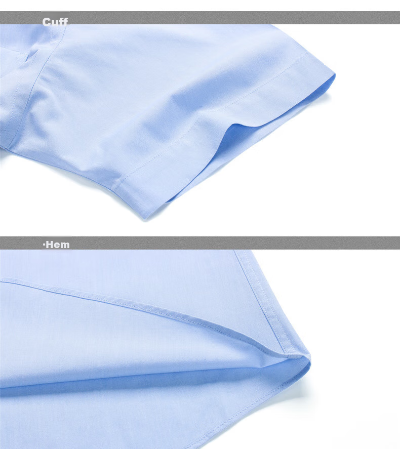 YOUNGOR [NP Wrinkle-Free] Spring/Summer 2026 New Casual Short-Sleeve Shirt for Young Men, Light Blue Plain, Size 38 14