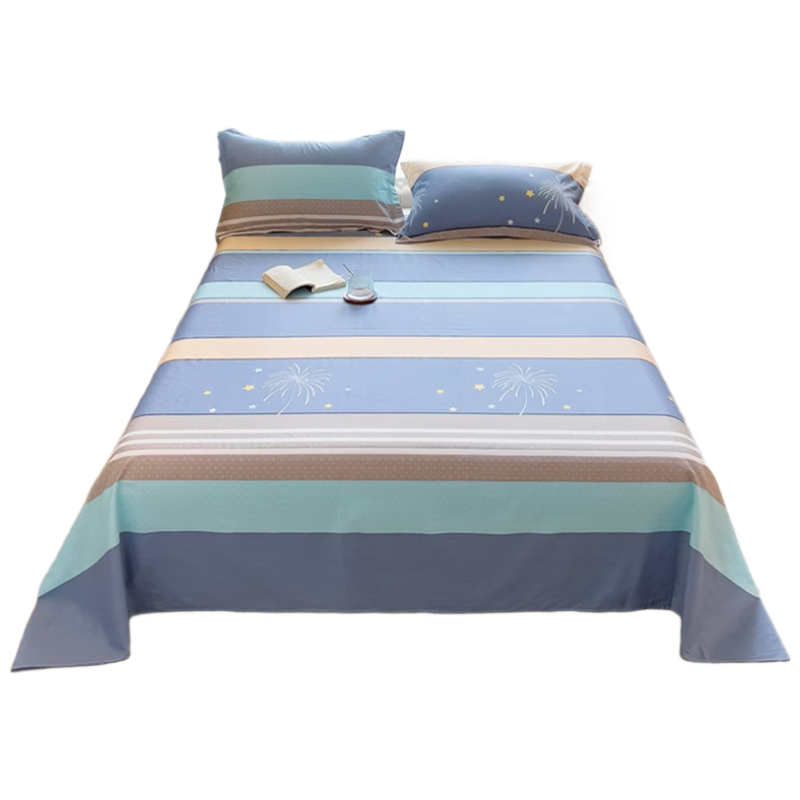 AVIVI Pure Cotton Bed Sheet, Single Bed Sheet for Dormitory, Children's Bed Sheet Single Piece, Staring at The Stars, 160*230cm