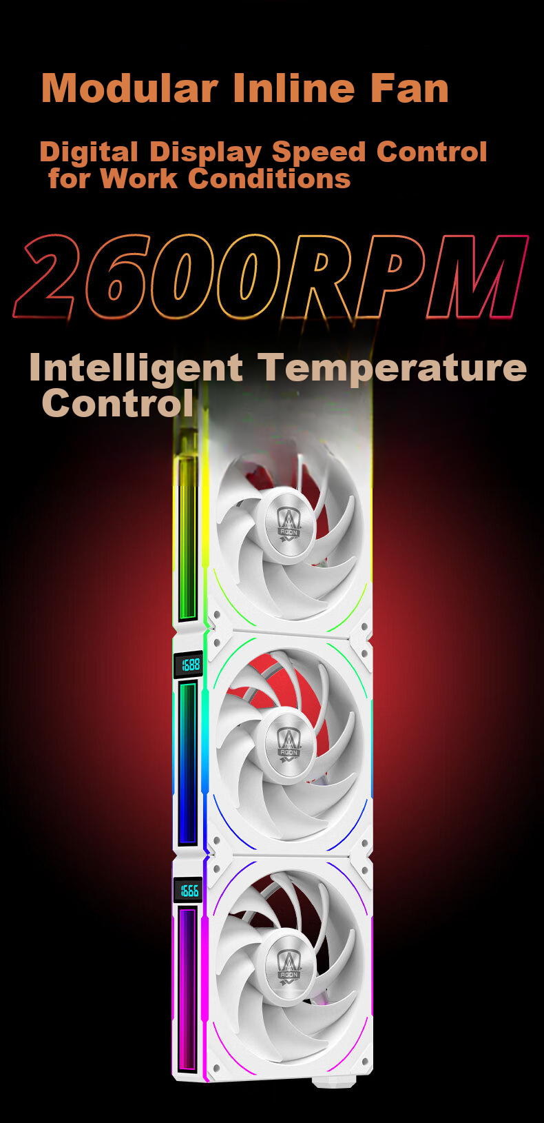 AOC AT360RW/93 White All-In CPU Liquid Cooler, Multi-Platform Mounting Brackets, RPM Display, Temperature Display, Dual Ball Bearings, Aluminum Cold Plate 4
