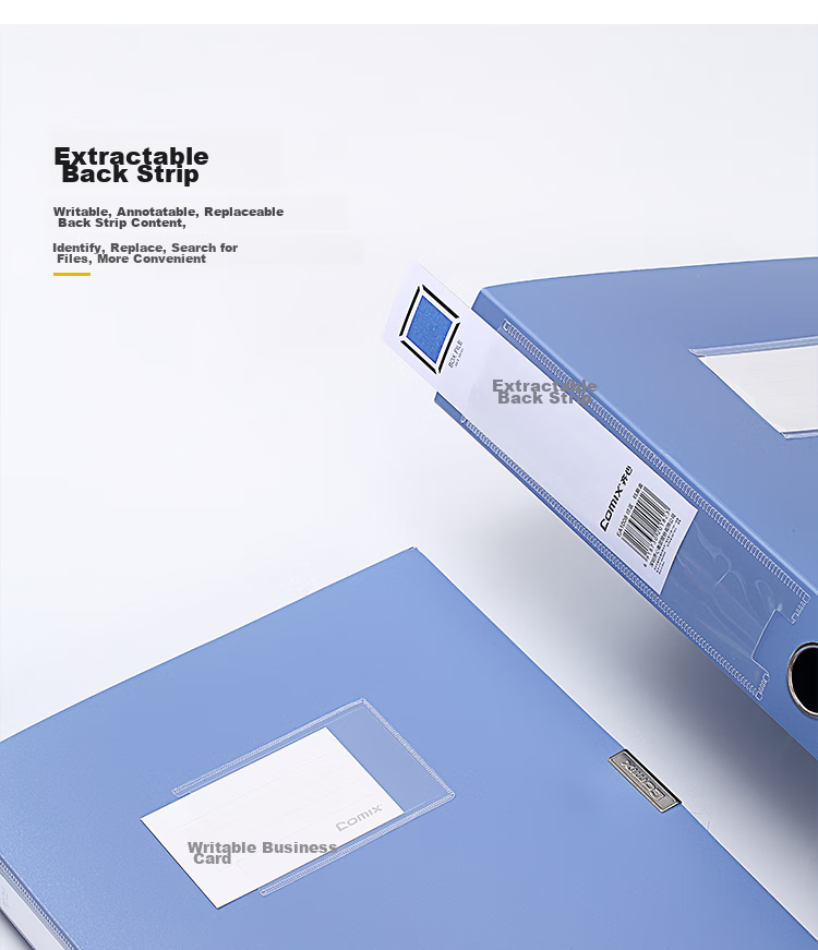 COMIX 1 Pack, 55mm Durable Adhesive File Box/A4 Document Box/Storage Box, Blue EA1008 9