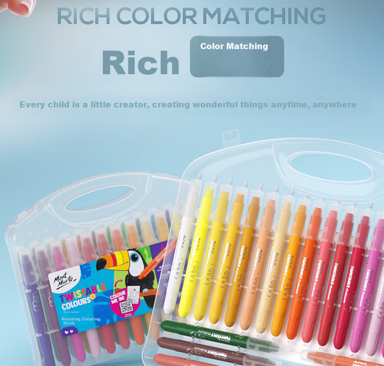 [Low Price Online] Mont Marte (Mont Marte) Colorful Sticks 3-Pack, Drawing Sticks, Rotating Crayons, Children's Oil Pastels, Non-Staining Drawing Sticks Set, Kindergarten Painting Kit Refill P-NX Art Sketching 23