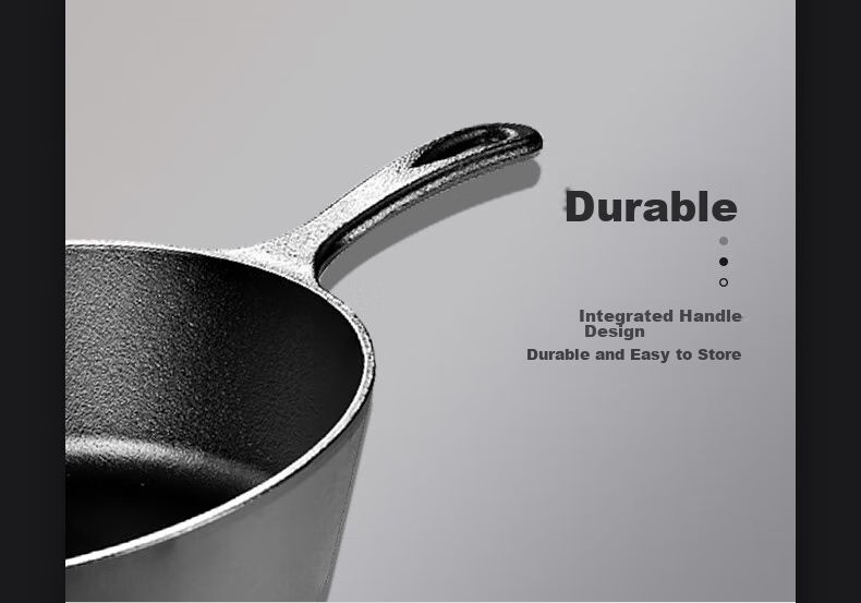 LODGE [Imported from USA] 26cm Flat Bottom Deep Frying And Stewing Pot, Non-Coated Non-Stick Cast Iron Pan L8DSK3 14