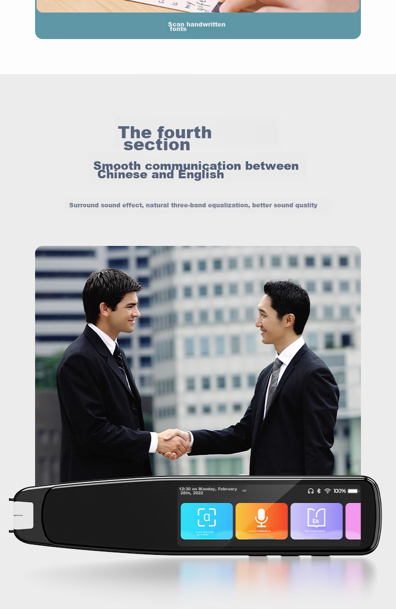 Deli Dictionary Pen R7 Reading Pen Scanning Translation Pen Learning Tool for Primary, Middle, and High School English Vocabulary Electronic Dictionary Scanner Answering Device WIFI Online Translator 12