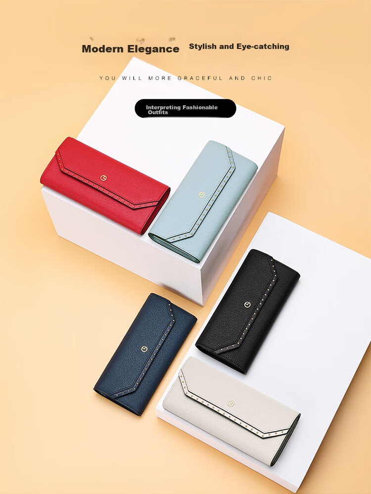 Goldlion Women's Wallet, Fashionable Long Style, Large Capacity Purse, Gift Box, Birthday Present 10