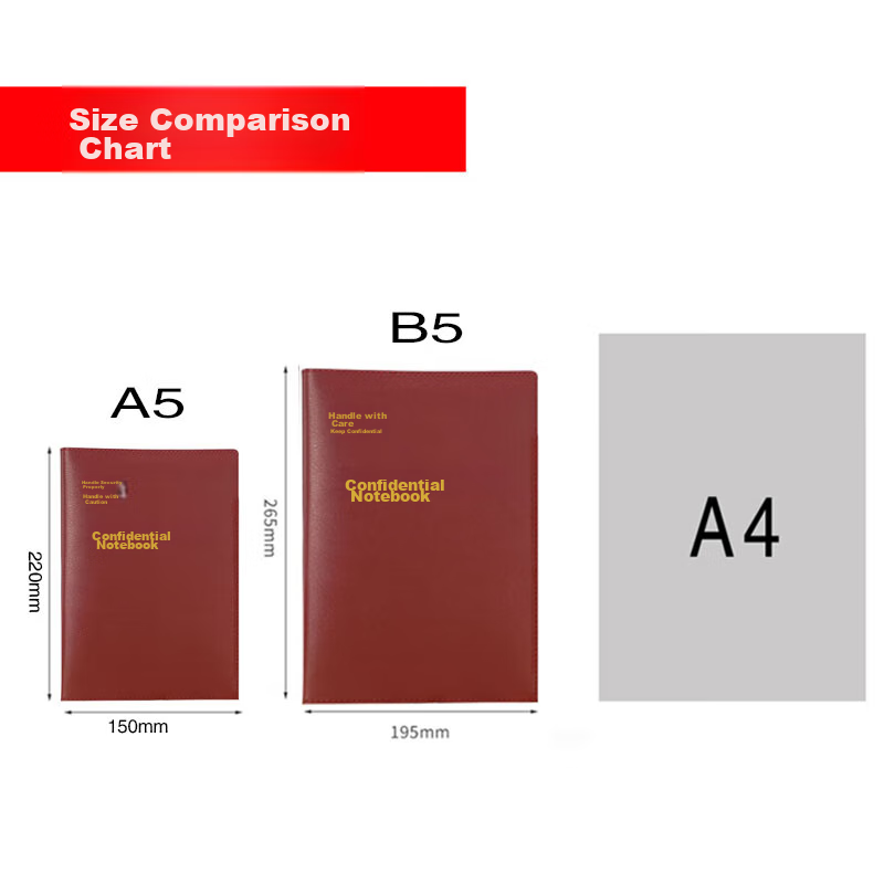 Xutong Confidential Notebook B5 Work Manual Journal, 100 Sheets 200 Pages, Political Education Notebook with Page Numbers, Theory Study Book, Work Notebook, Theory Notebook, Customizable 1