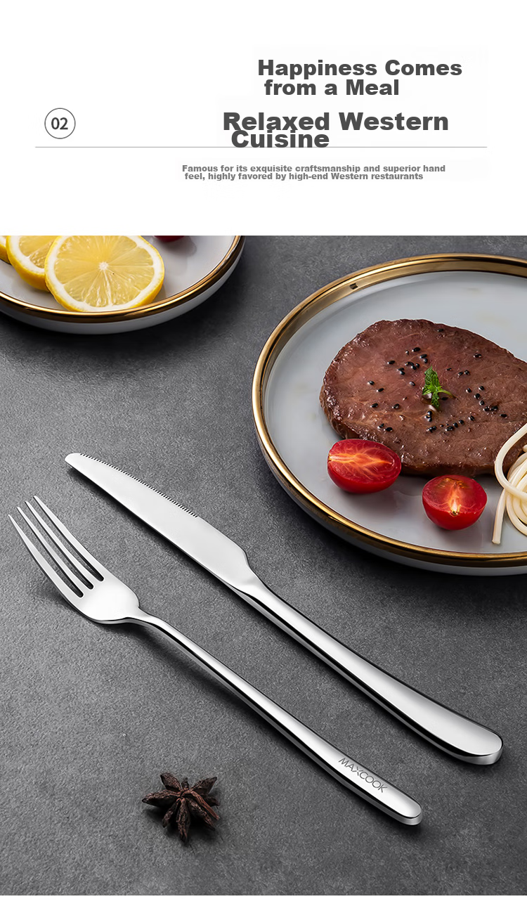 MAXCOOK 304 Stainless Steel Knife And Fork Set, Cutlery Two-Piece Set, Western Tableware MCGC352 6
