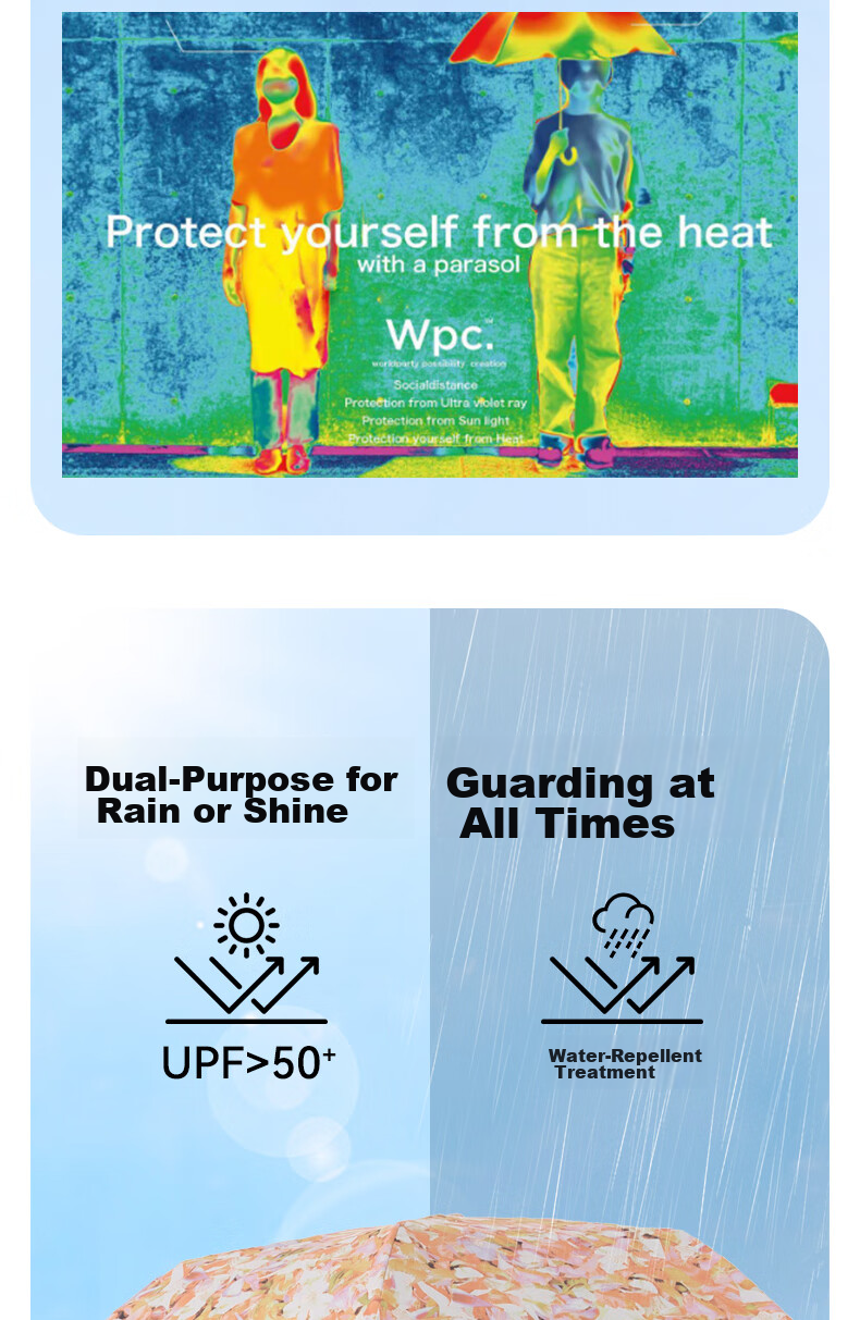 Wpc. Plantica Huadao Jia Huayang Co-Branded Colorful Black Umbrella, Sun And Rain Dual-Use Folding Parasol 5