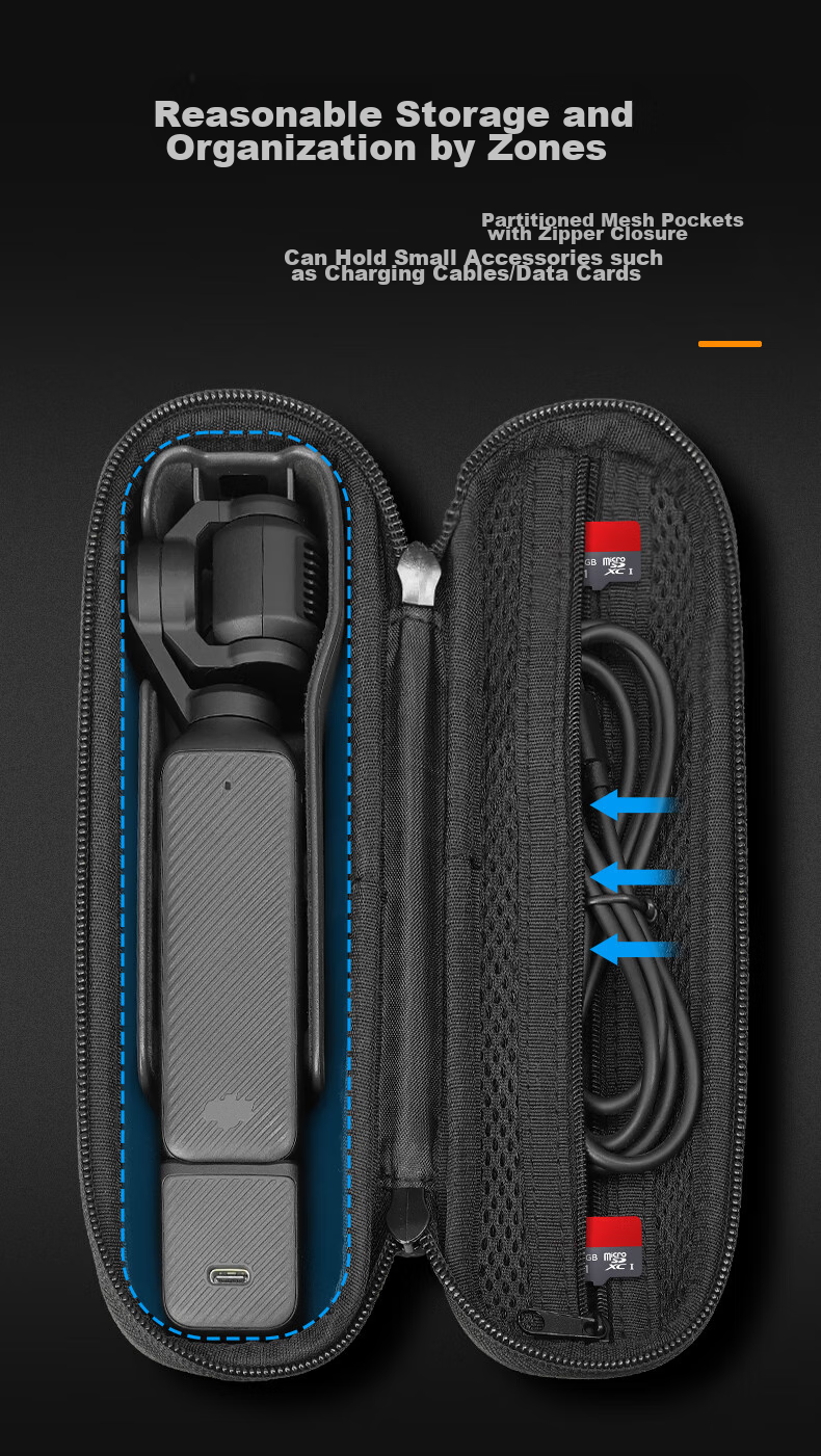 TELESIN Compatible DJI Pocket 4/3 Storage Bag DisAdv Series Osmo Crossbody Bag YI Luna Bare Portable Sports Camera Accessories Protective Case/Sleeve 4