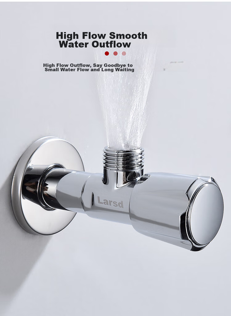 Larsd Extended Angle Valve, Brass Thickened Hot And Cold Water Quick-Open Triangular Valve, Figure-Eight Valve, Stop Valve LD10707 8