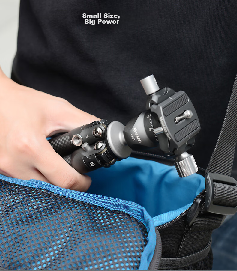Benro SC05K Mini Professional Carbon Fiber Desktop Tripod, Macro Climbing DSLR Mirrorless Camera Lightweight Portable Gimbal Phone Clamp Vlog Tripod Kit 16