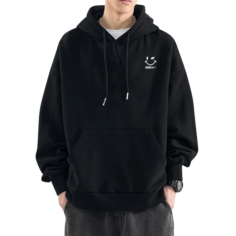 Huili Men's Hoodie, Spring And Autumn Season, Loose-Fitting Hooded Sweatshirt, Casual Long-Sleeve T-Shirt, Men's Clothing, Menswear