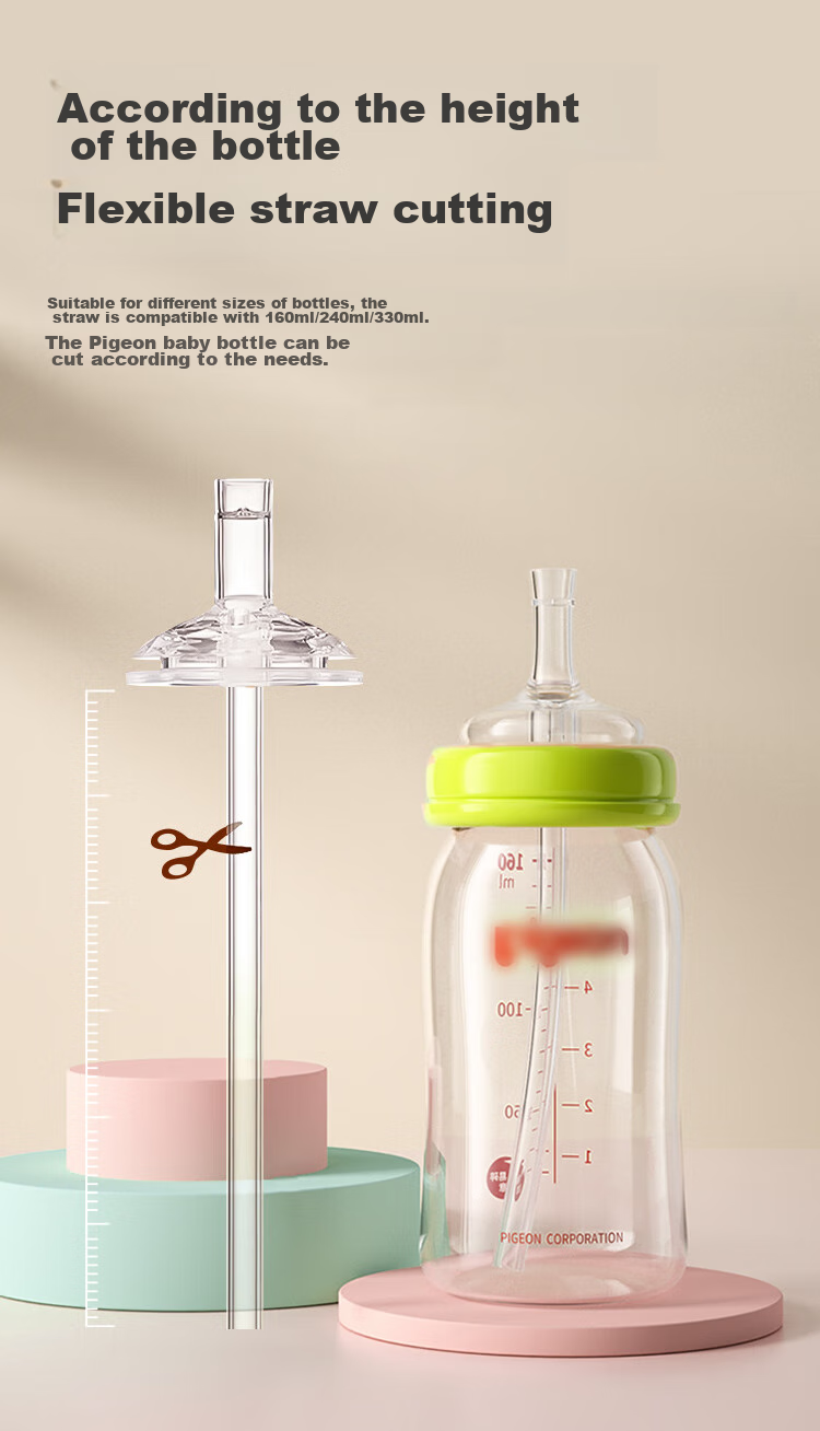DOCTOR MA Compatible with Pigeon Baby Bottle Accessories, Learning Nipple And Straw Set, Universal Bottle Accessories for 18 Months And Above 7