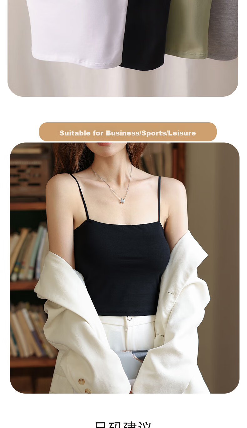 LangSha Women's Camisole Tank Top with Built-In Bra Pads, Sexy Backless Vest, Inner Wear, One-Piece Camisole 6