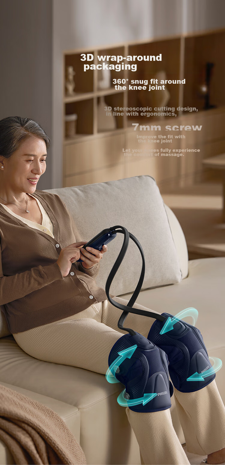 PHILIPS [Mid-Autumn Festival Gift] Knee Massager, Sports Massager, Cold-Resistant Knee Care Device, Airbag Knee Joint Heating Pad, Airbag Massage 5202L Birthday Gift for Parents 10
