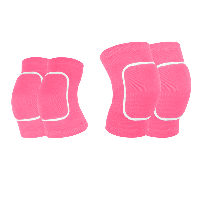Chidong Children's Knee And Elbow Pads Set, Kids Basketball Thick Foam Dance Anti-Collision Kneeling Knee Protectors, Pink, 4 Pieces, Size M