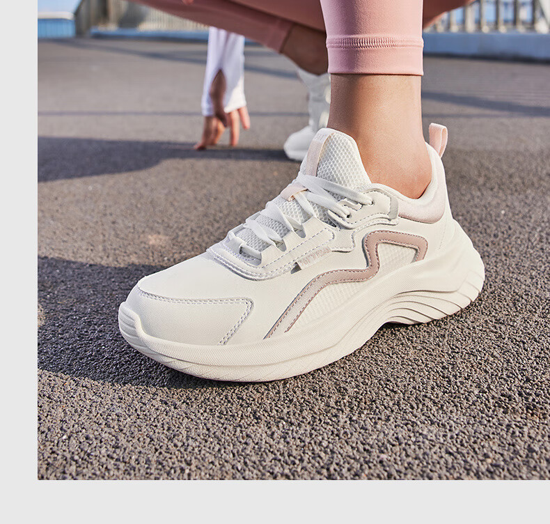 361° Women's Autumn Water-Repellent Leather Running Shoes Shock Absorption Casual Commuting Sneakers 682232233-3 62