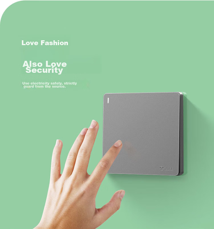 BULL Switch Socket G12 Series, Single Pole Double Throw Switch, Wall Large Panel G12K112, Space Gray, Concealed Installatio 10